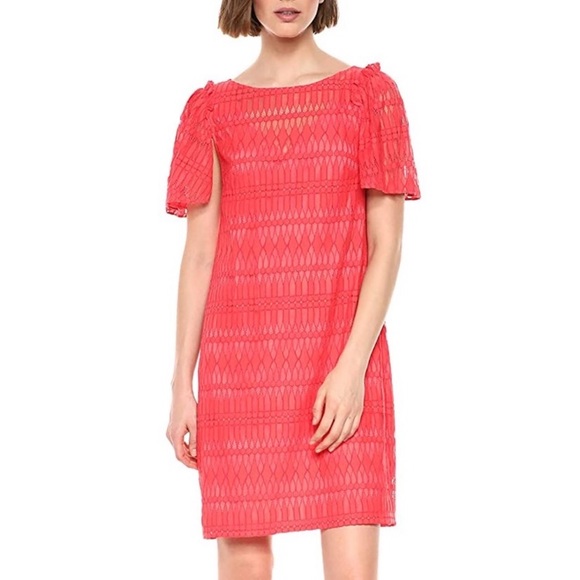 Trina Turk Dresses & Skirts - Trina Turk Ellington Lace Knit Dress Coral SZ S NWT